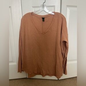 Waffle knit long sleeve